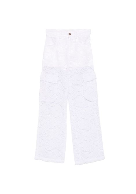 Pantaloni cargo ricamati MISS BLUMARINE KIDS | BFPA041.0.RI0090000